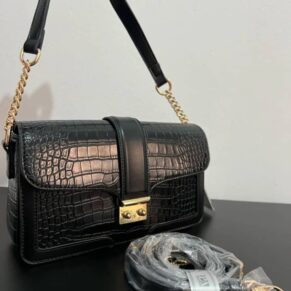 The Onyx Croc Metropolitan Bag