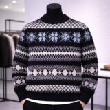 Midnight Nordic Fair Isle Crewneck Sweater