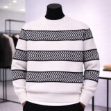 Vector Chevron Knit – Monochrome Bone