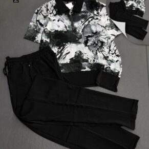 The Monochrome Ink-Wash Quarter-Zip Set (Midnight & Slate)