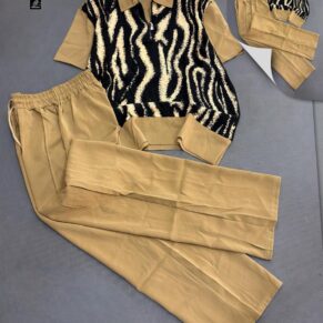 The Serengeti Quarter-Zip Set (Sand & Onyx Zebra)