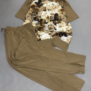 The Artisan Quarter-Zip Trousers Set (Olive & Abstract Splash)