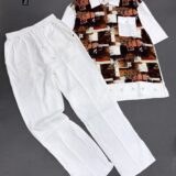 The Mosaic Quarter-Zip Resort Set (Pristine White & Terracotta)