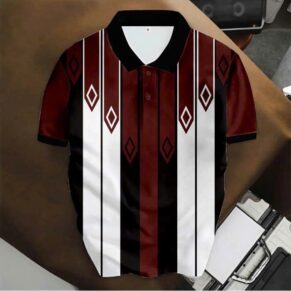 The Regal Diamond Polo (Maroon & Black Stripes)