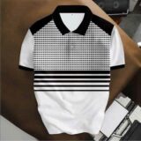The Geometric Gradient Polo (Polka Dots & Stripes)