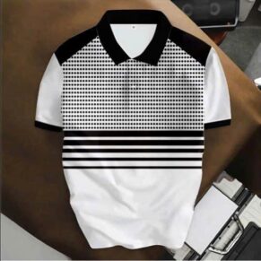 The Geometric Gradient Polo (Polka Dots & Stripes)