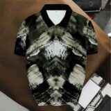 Dark Monochrome Brushstroke Polo