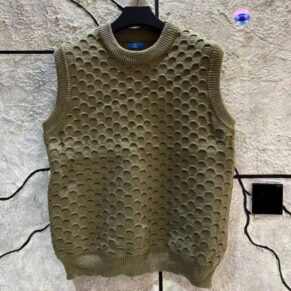 Olive Textured Knit Vest