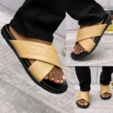 Prada Cream Crossover Luxe Slides