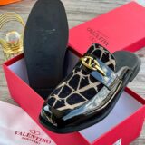 Designer Patterned Horsebit Slip-On Loafers