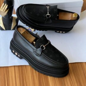 Louis Vuitton Black Leather Loafers