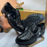 Givenchy Gloss Black Patterned Leather Shoes