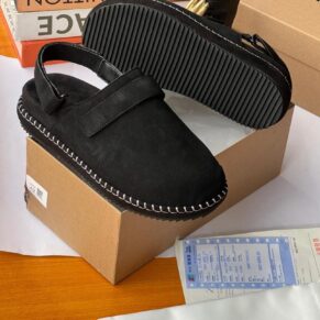 Zara  Suede Clog in Onyx Black