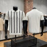 ​Premium Alabaster Textured Geometric Polo