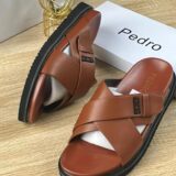 Premium Leather Pedro Brown Slides