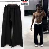 Aero-Drape Raw Edge Wide-Leg Sweatpants