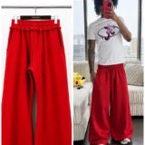 The Crimson Raw-Edge Wide-Leg Trouser