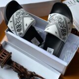 Bandanna Paisley Pattern Leather Slides