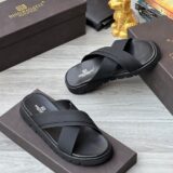 Men’s Classic Double-Strap Slide Sandals – Black