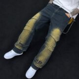 Mud-Wash Grommet Utility Cargo Jeans